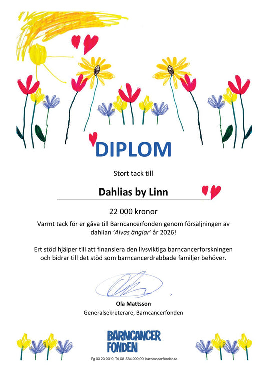 Dahlia Alvas Angels Barncancerfonden* Nyhet!