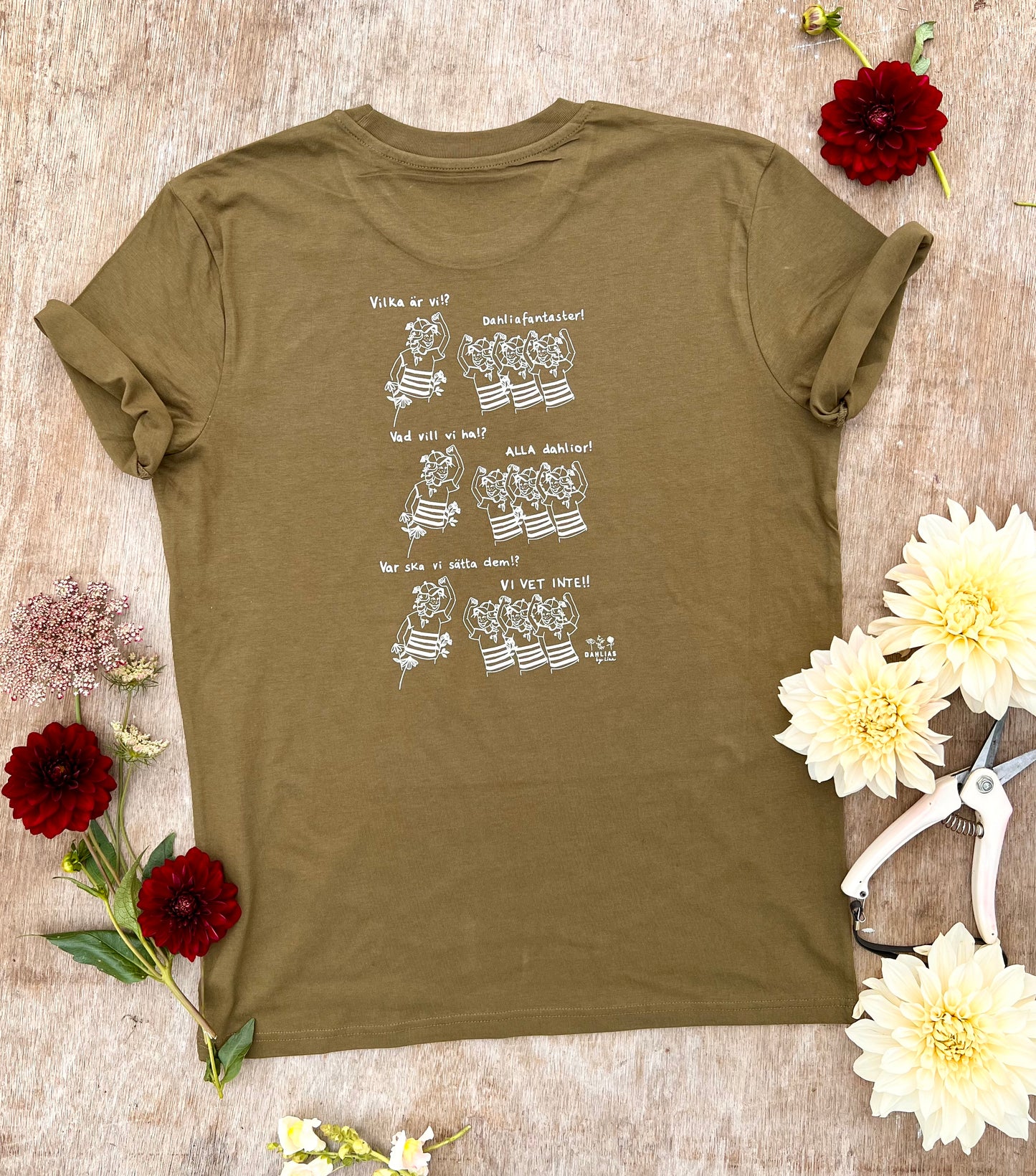 T-shirt mörkgrön Dahliafantaster