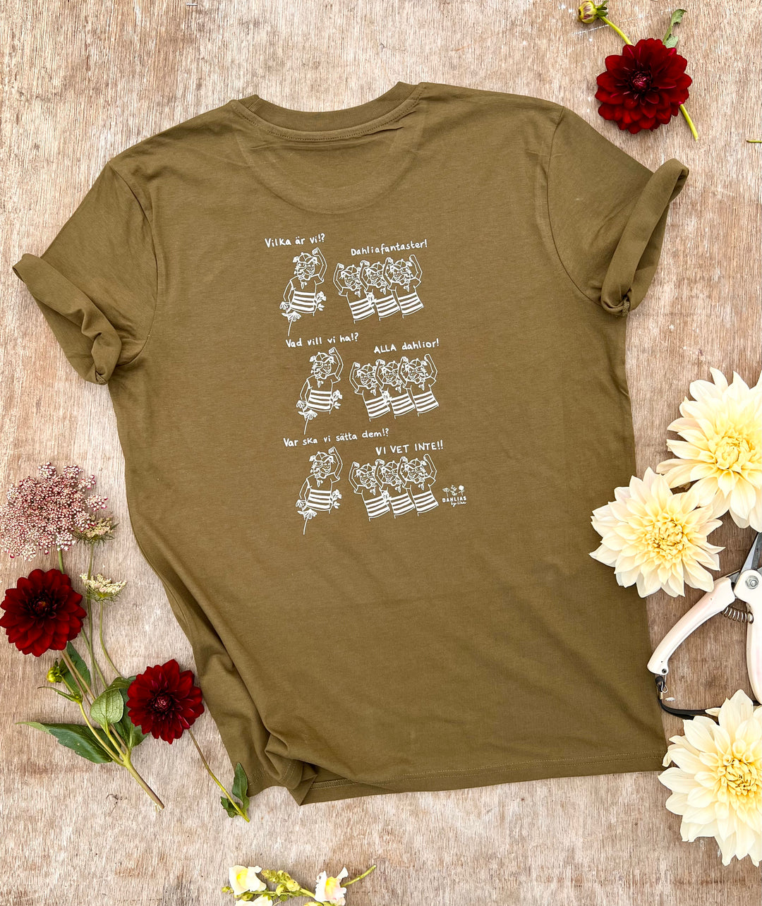 T-shirt mörkgrön Dahliafantaster