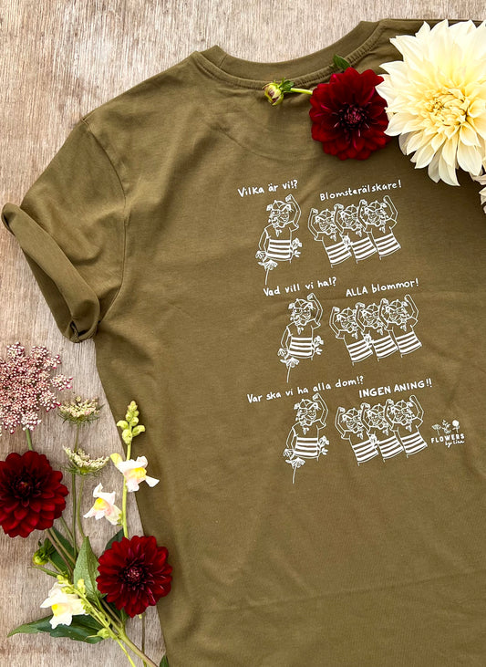 T-shirt mörkgrön Blomsterälskare